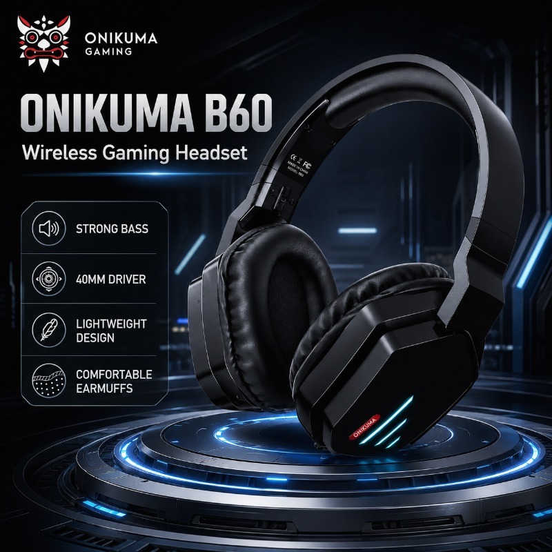 سماعة ألعاب لاسلكية ONIKUMA B6 - مراجعة Gaming Console In Amazon وسعره