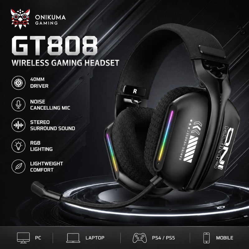 سماعة ألعاب ONIKUMA GT808 لاسل - مراجعة Gaming Console In Amazon وسعره