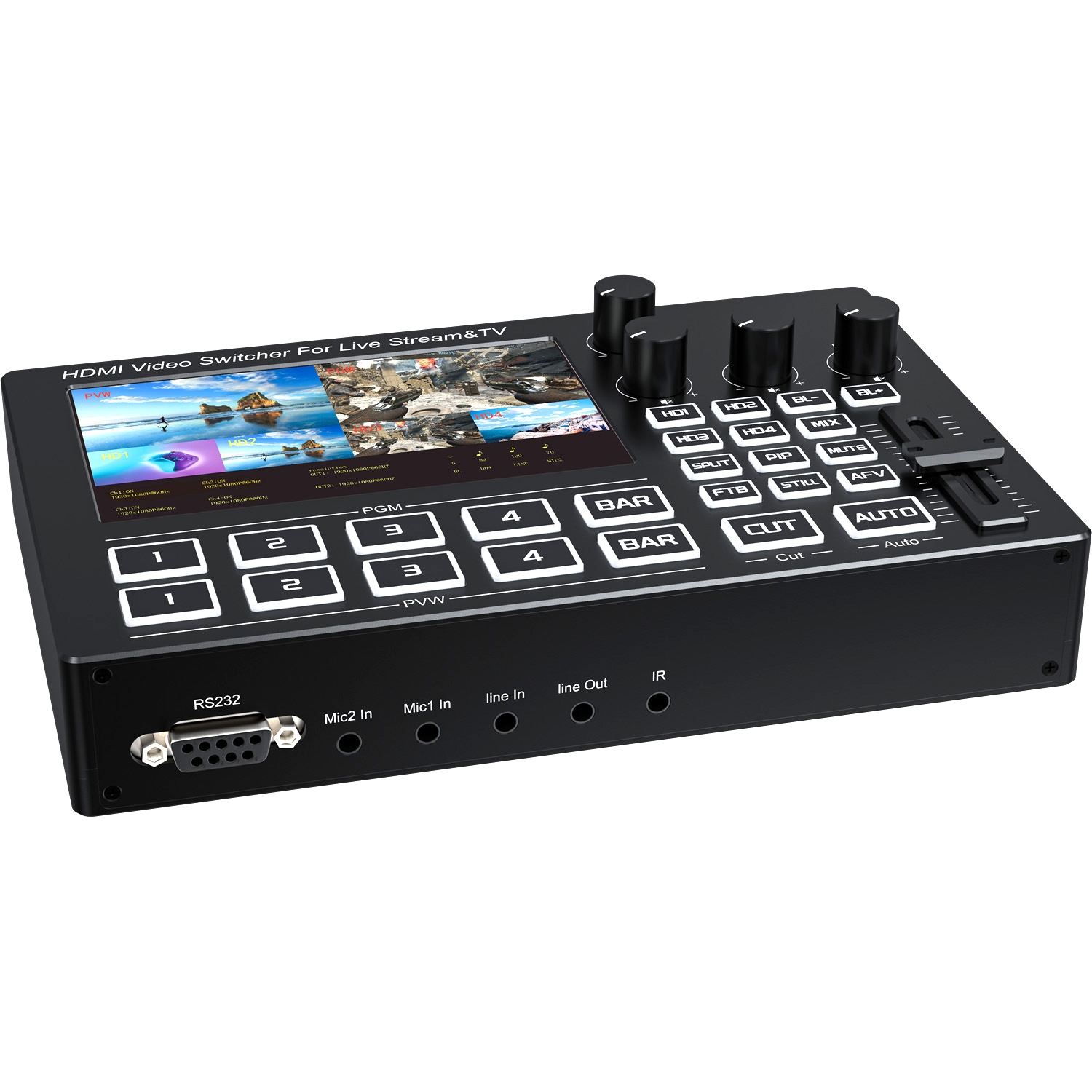 جهاز مزج فيديو مباشر بـ 4 قنوا - مراجعة Gaming Console Monitor وسعره